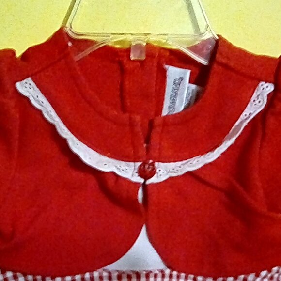 Youngland red & white lady bug gingham Dress 18m - Picture 5 of 6